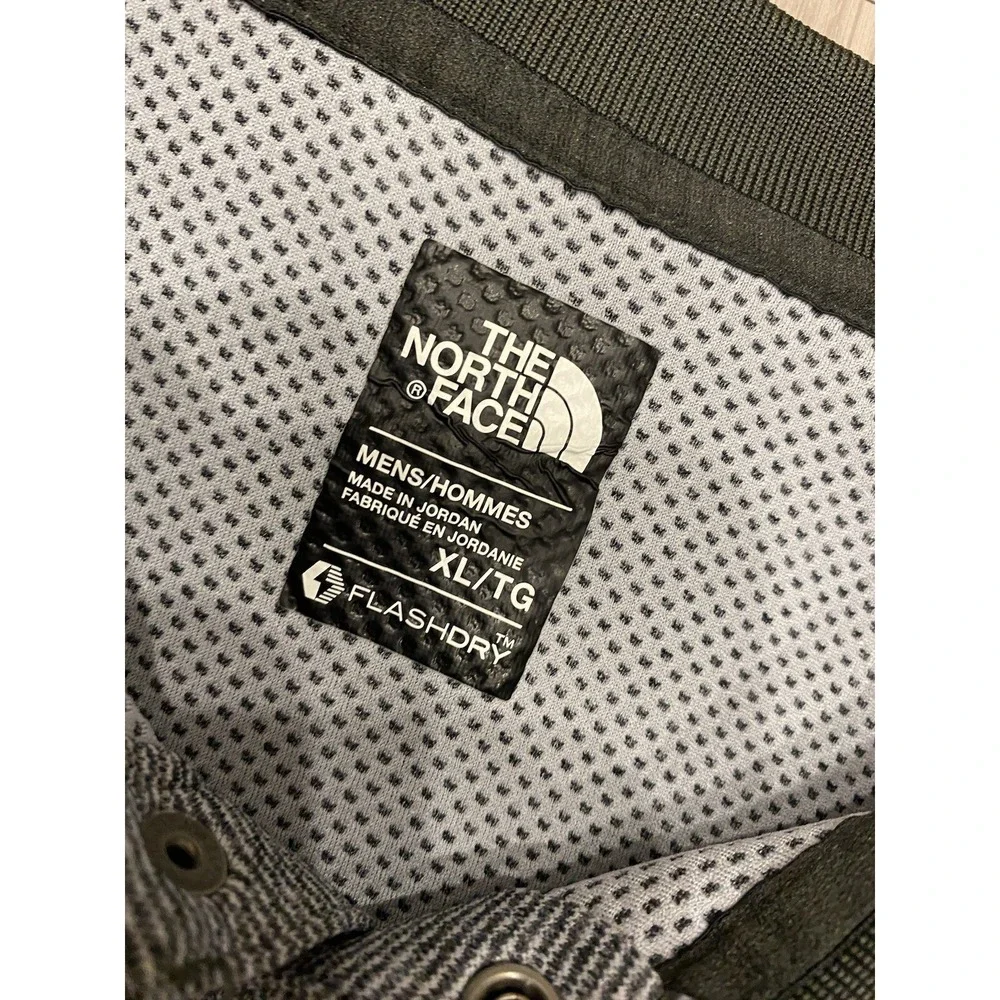 The North Face Flashdry Knit Polo Shirt Collar Gray Outdoor Hiking Mens‎ Size XL